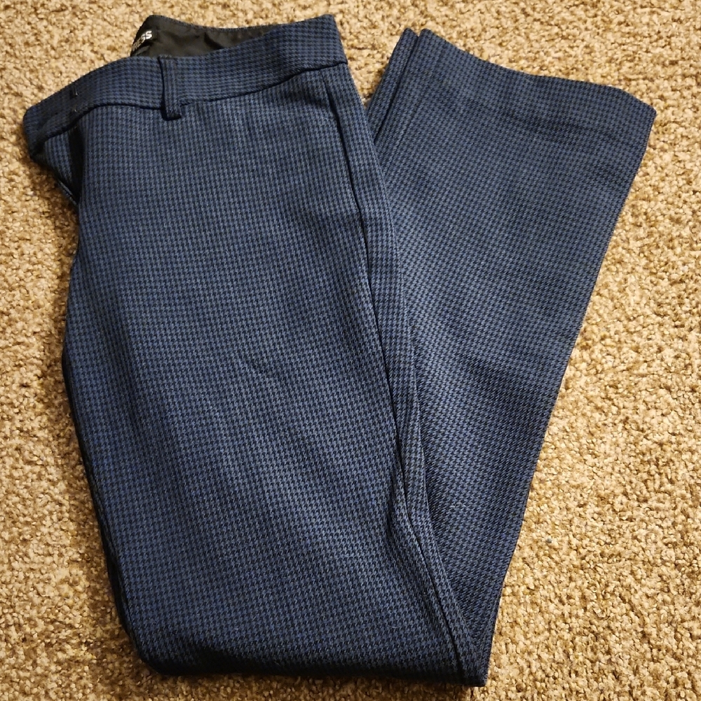 Express Blue Dress Pants with Textured Design